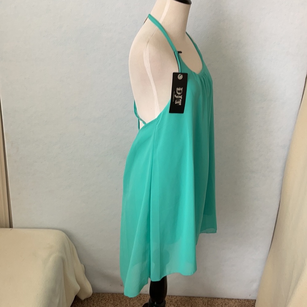 DJT Chiffon Sheer Slight High-Low Sleeveless Dress - Picture 5 of 11
